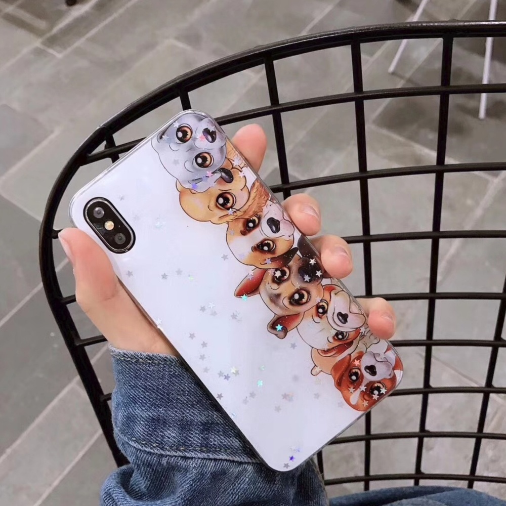 🔥LAST🔥 NEW iPhone XS/X Glitter Cute Dogs Case - Picture 3 of 7